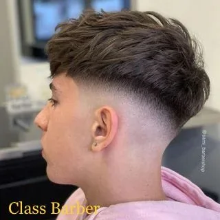 Finished haircut with detailed fade and hair design